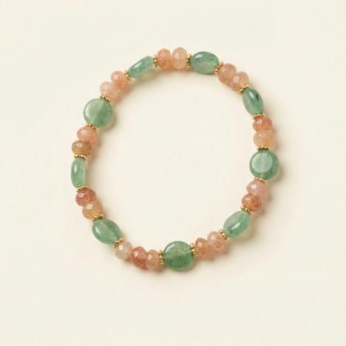 Fluorite × Strawberry Quartz Bracelet