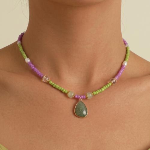 H) Summer Candy Gemstone Handmade Necklace / Chock...