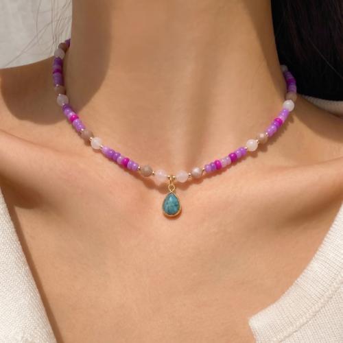 R) Summer Candy Gemstone Handmade Necklace / Chock...