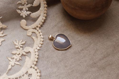 Grey Agate Heart Shaped Pendant