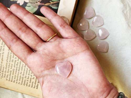 Heart Shaped Rose Quartz Healing Tumbled Stone