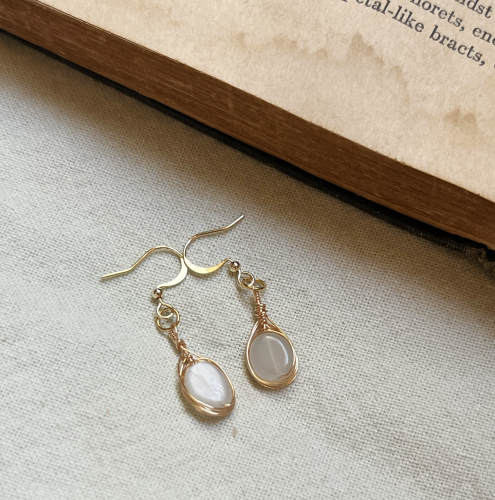 Moonstone 18K Handmade Gold Plated Earrings