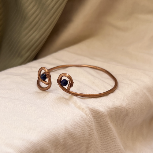 Lapis Lazuli x Raw Copper Bracelet