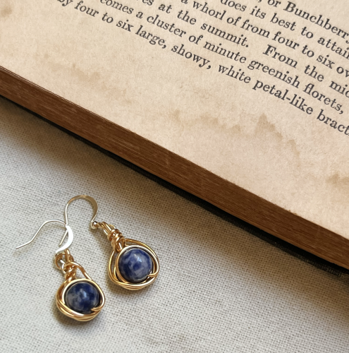 Sodalite 18K Handmade Gold Plated Earrings