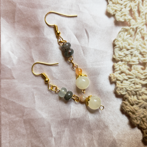Bloodstone x Citrine 18K Gold Plated Earrings