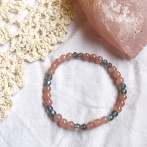 Labradorite x Strawberry Quartz Bracelet