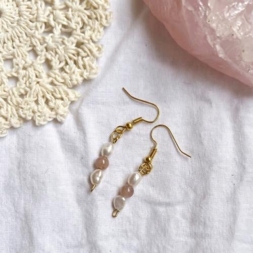 Freshwater Pearls x Sunstone Gold Plated Earrings