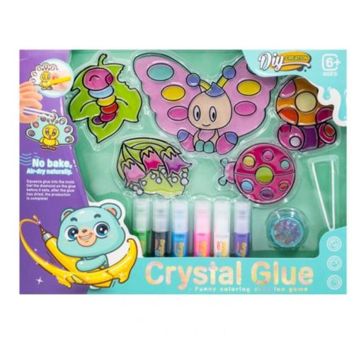 لعبة التلوين بالغراء الكريستالي