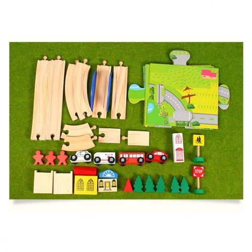 لعبة مدينة المرور والسكة الخشبية