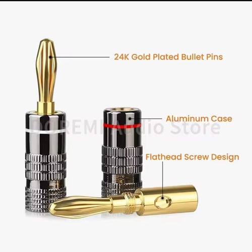 Banana Plugs gold plated 4mm per pair بانانا بلغ