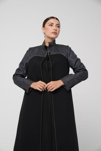 كتان رمادي مع اسود