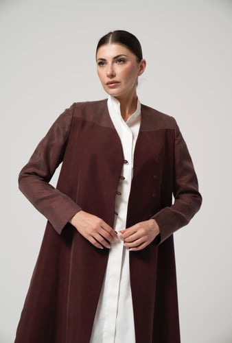 حرير ياباني خفيف باللون العنابي