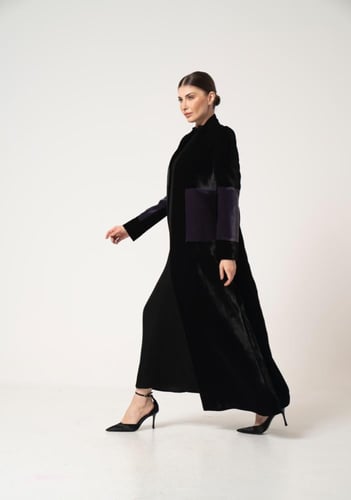 مخمل اسود ورمادي