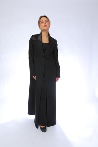 بليزر اسود اكتاف ساتان