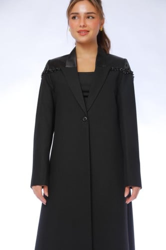 بليزر اسود اكتاف ساتان