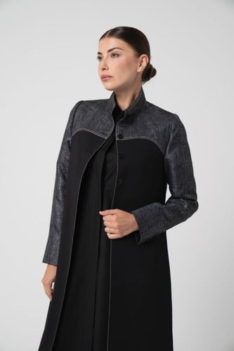 كتان رمادي مع اسود