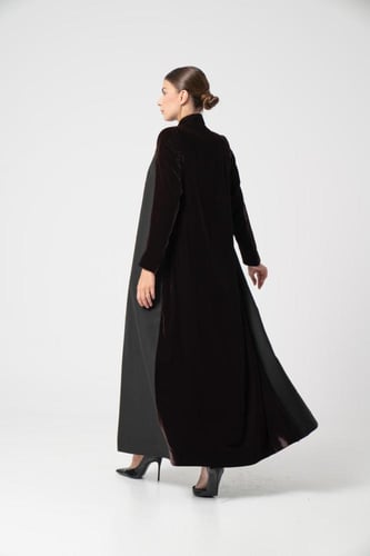 مخمل عودي مع صوف اسود