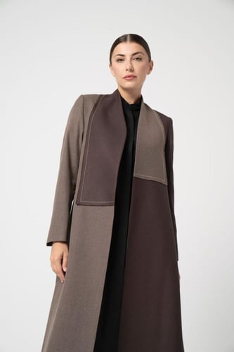 صوف بدرجتين من اللون البني