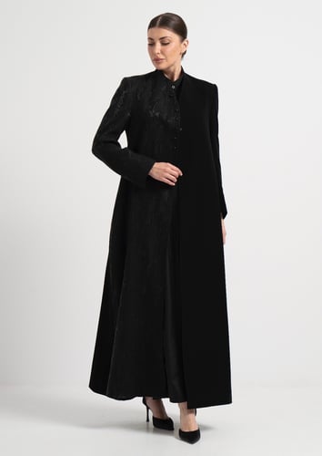 كريب مقلم اسود مع حرير ياباني