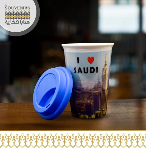 كوب قهوة سيراميك - بغطاء علوي