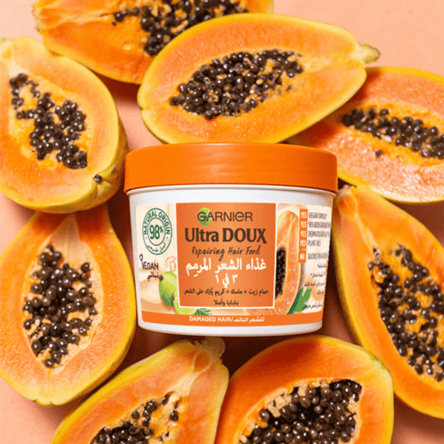 الترا دو غذاء الشعر المرمم 3 في 1 بالبابايا من قار...