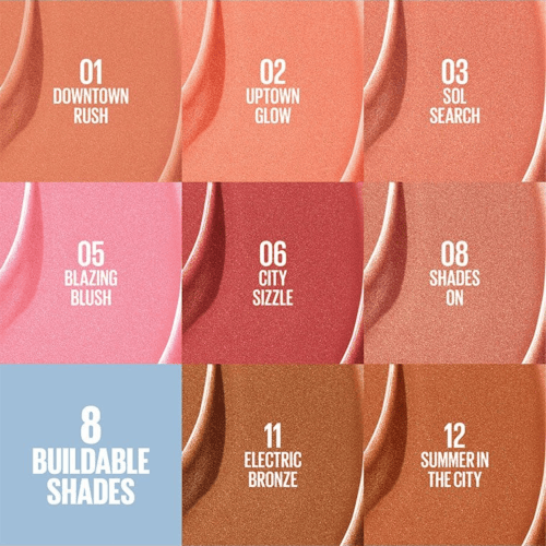 ميبيلين سنكيسر بلشر أحمر خدود وبرونزر سائل 4.7 مل