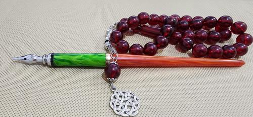 قلم الآغا، استانستيل، لون عقيق وأخضر، مقاس 2 mm