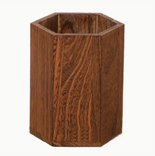 مقلمة خشبية مكتبية لون بني غامق