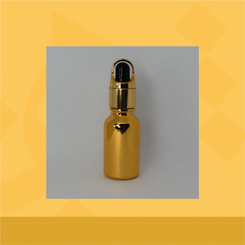 قطارة زجاجية للحبر والماء المقطر فارغة (ذهبي)