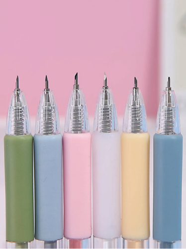 6 أقلام مشرط، من الفولاذ الحاد، للترتيش وقطع الورق