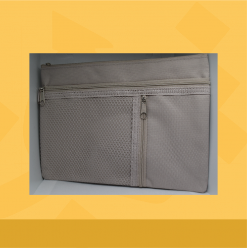 حافظة أقلام قماشية سحاب (بيج فاتح)