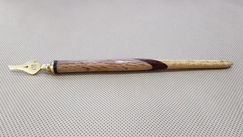 قلم الآغا - مقبض خشبي وسلاية نحاسية (بدون خزان حبر...