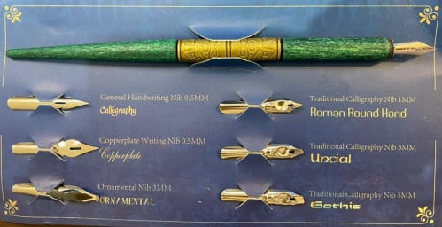 طقم مقبض فاخر و7 ريش معدنية