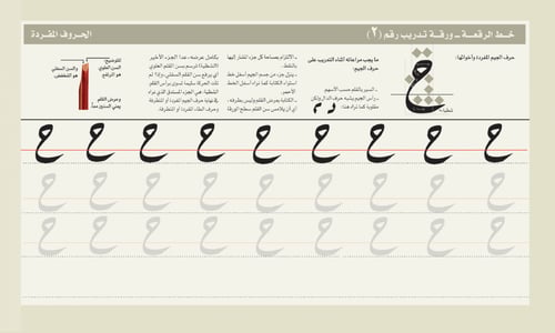 كراسة تدريبات خط الرقعة - ورق كوشيه 130 جرام - تغل...