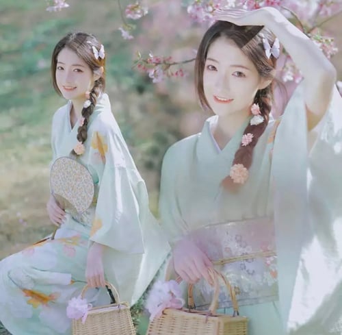 كيمونو ياباني طويل متنوع - kimono