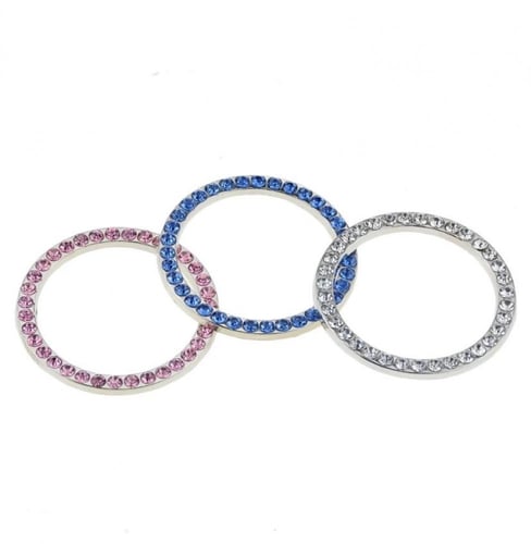 طقم ملصق دائري من الكريستال لزر تشغيل السيارة