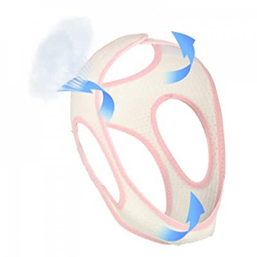 حزام الذقن لوقف الشخير ابيض مع وردي