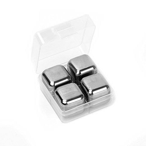 4- قطع من مكعبات ستانليس ستيل بديل الثلج مناسبة لت...