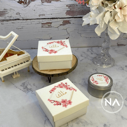 بوكس شمع معطر اوركيد وردي