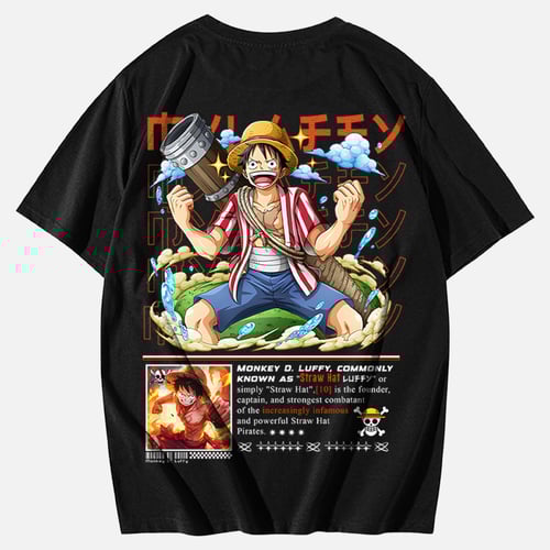 تيشيرت مونكي دي لوفي - طاقم قبعة القش - أنمي One P...
