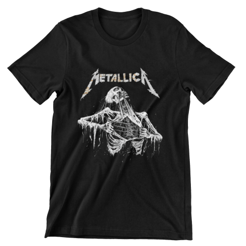 تيشيرت رجالي "Metallica" بتصميم موسيقي مميز