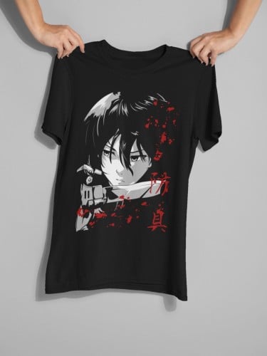 تيشيرت رجالي "هجوم العمالقة" بشخصية "ميكاسا" - تصم...