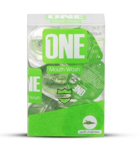 غسول فم ون نكهة الشاي الاخضر من ون 20 كبسولة × 15...
