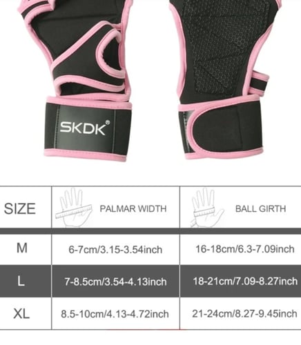 قفاز + معصم - لون وردي مقاس L .