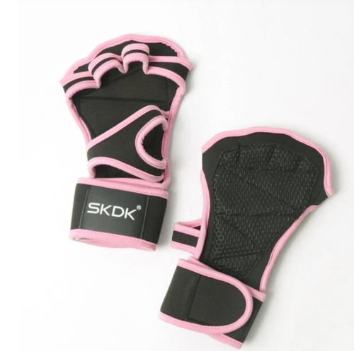 قفاز + معصم - لون وردي مقاس L .