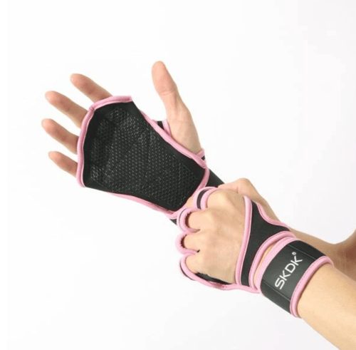 قفاز + معصم - لون وردي مقاس L .