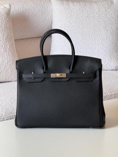 Hermès Birkin 35 Black , Silver Hardware