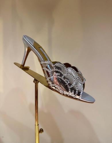 Aquazzura Silver Crystal Heel