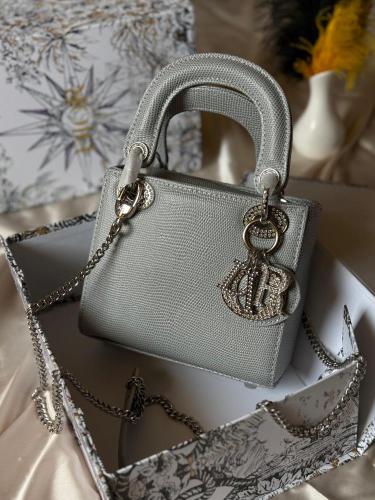 Lady Dior - Gray Lizard Pattern