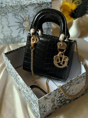 Lady Dior Black Gold Bag